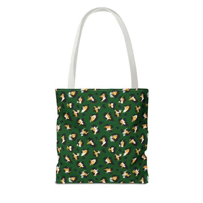 Green Leopard Print Tote Bag – Patterned All-Over-Print Shopper