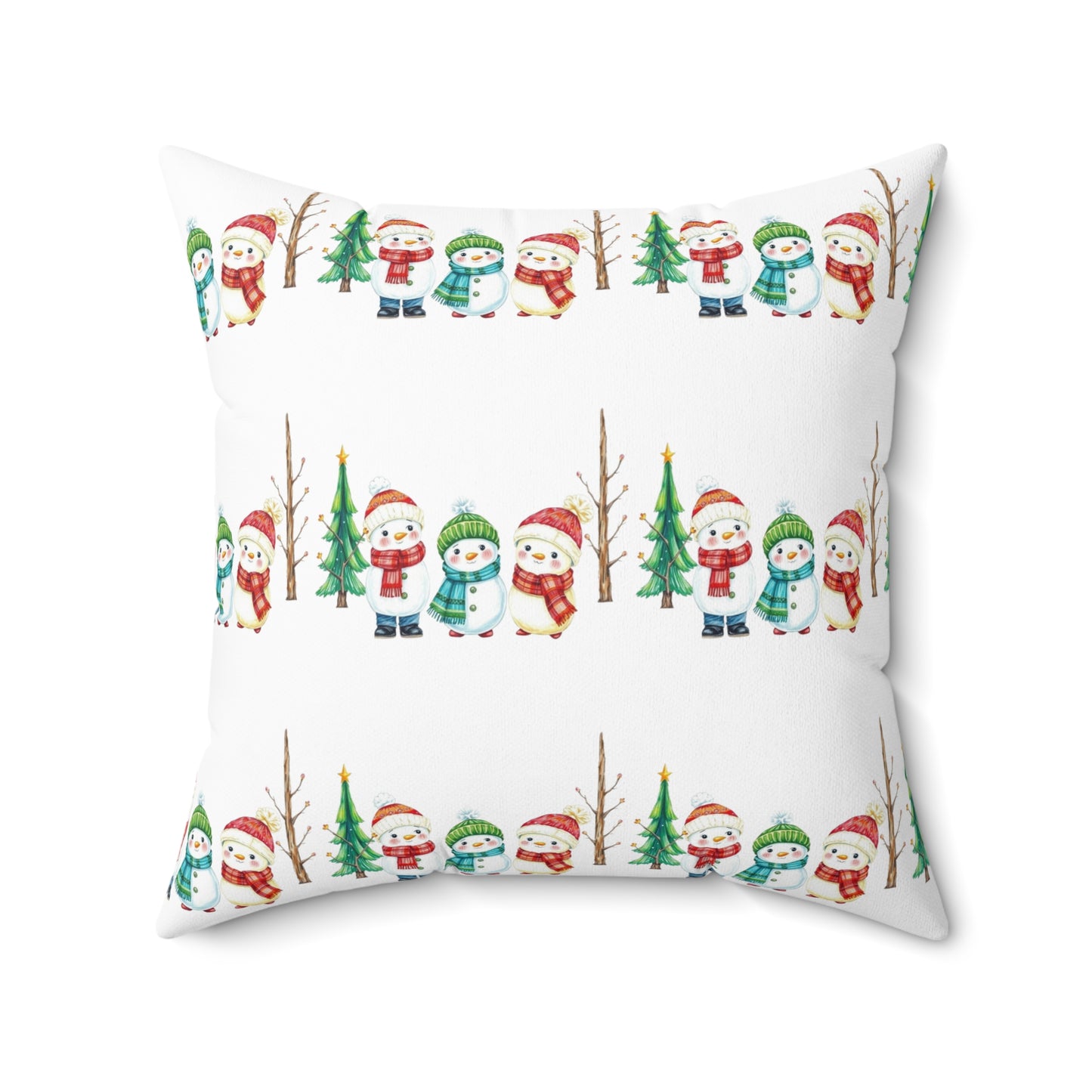Christmas Snowman Pattern Pillow — Festive Holiday Decorative Throw