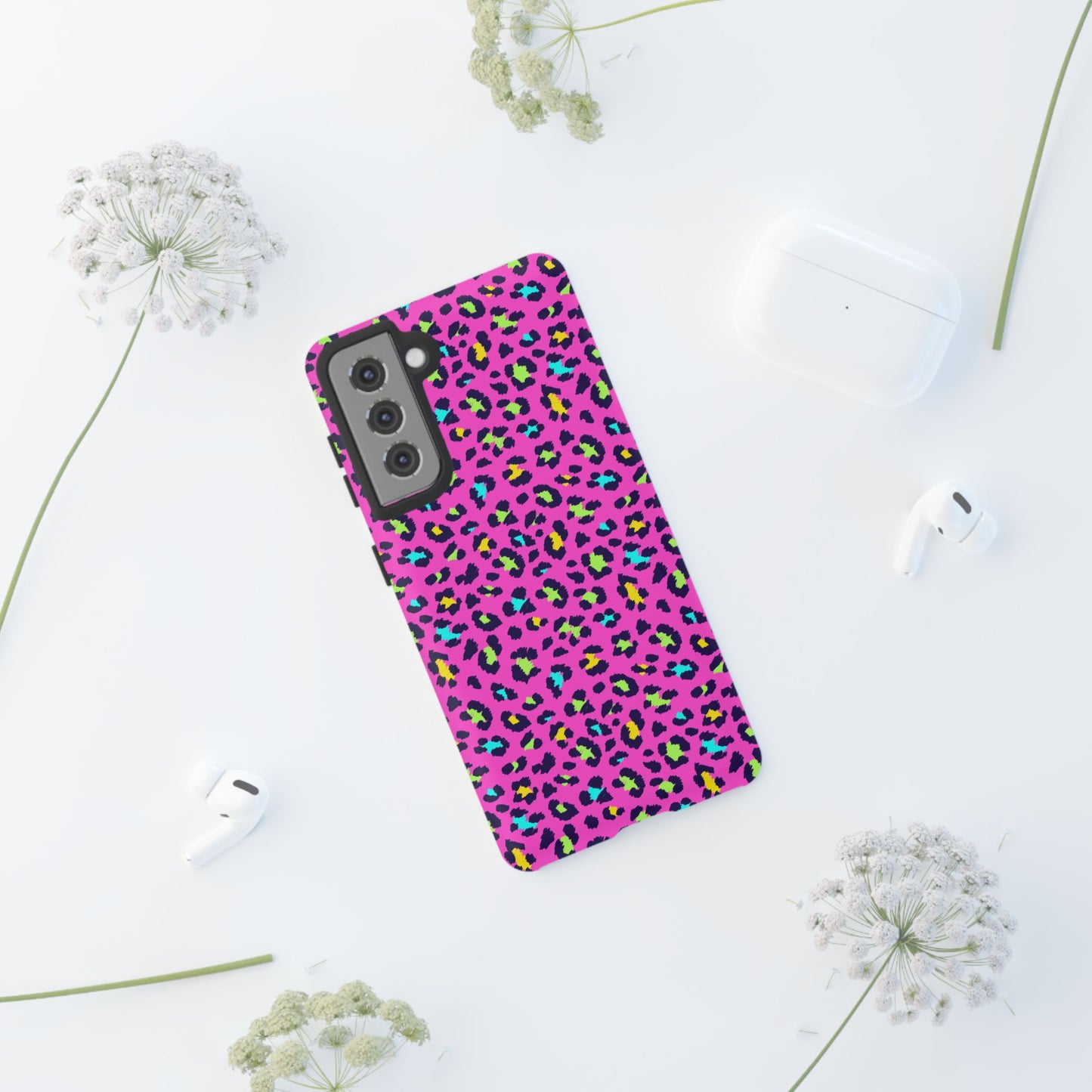 Samsung Handyhülle – Robuste Schutzhülle in leuchtendem Pink mit Leopardenmuster