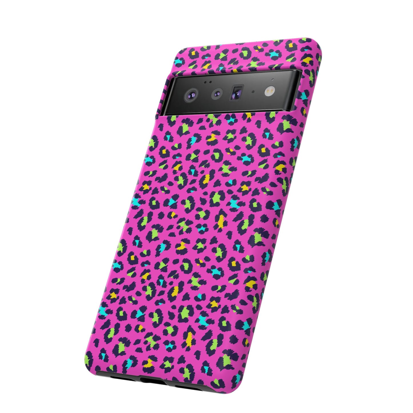 Funda resistente para teléfono Google Pink Neon Leopard: protector con estampado animal brillante