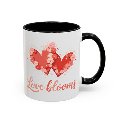 Love Blooms Accent Coffee Mug — Floral Heart 11/15oz