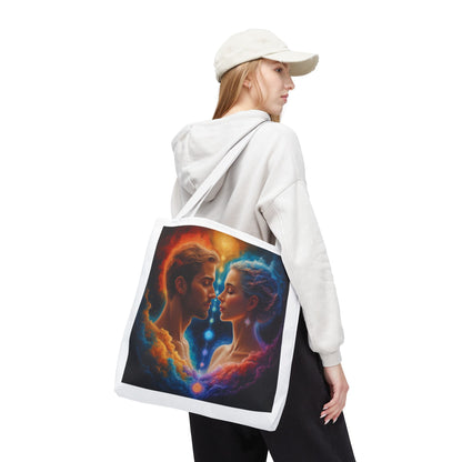 Mystic Soulmates Tote Bag — Celestial Couple Art AOP Tote