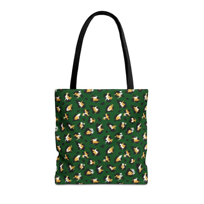 Green Leopard Print Tote Bag – Patterned All-Over-Print Shopper