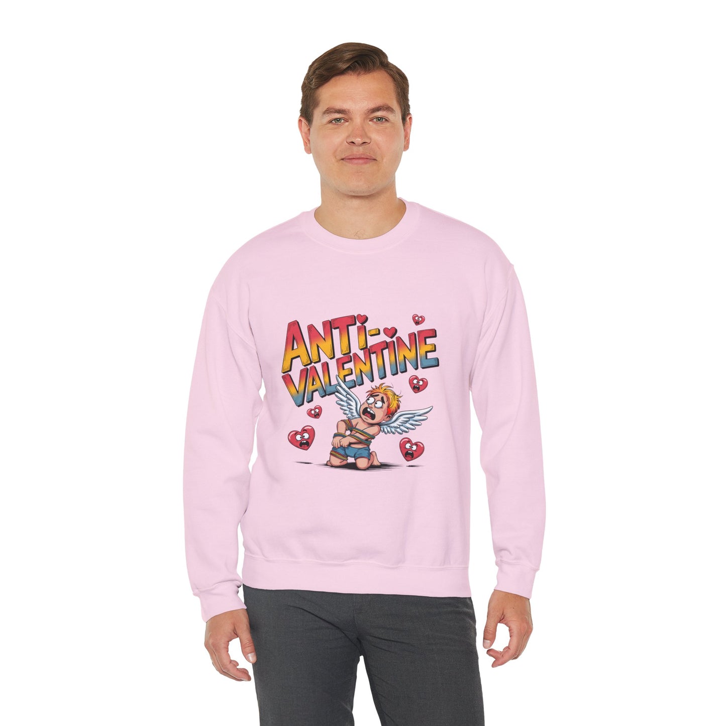 Anti-Valentine Sweatshirt — Funny Cupid Reject Graphic Crewneck