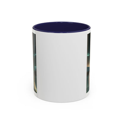 Taza de café Aurora Guardiana — Arte fantástico de mujer con lobo