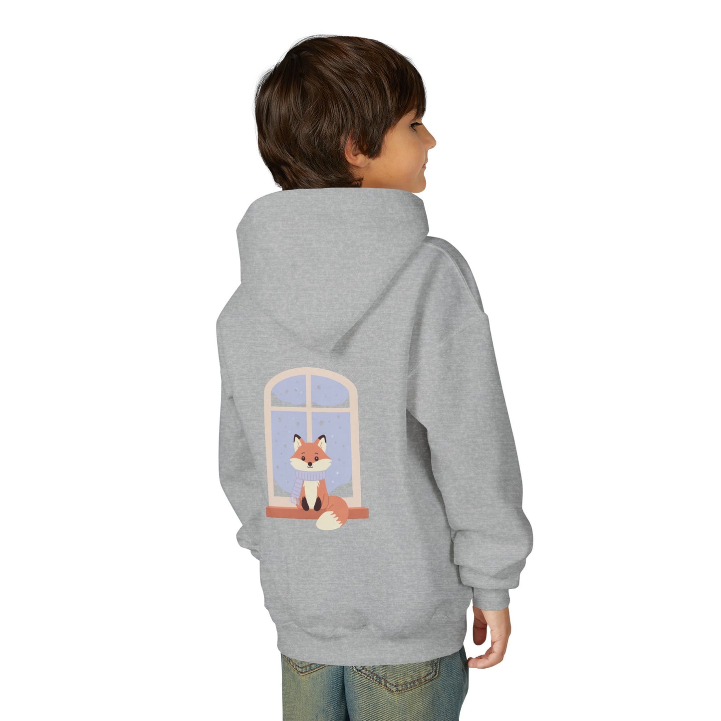 Kids Fox Hoodie - Cozy Winter Window Design