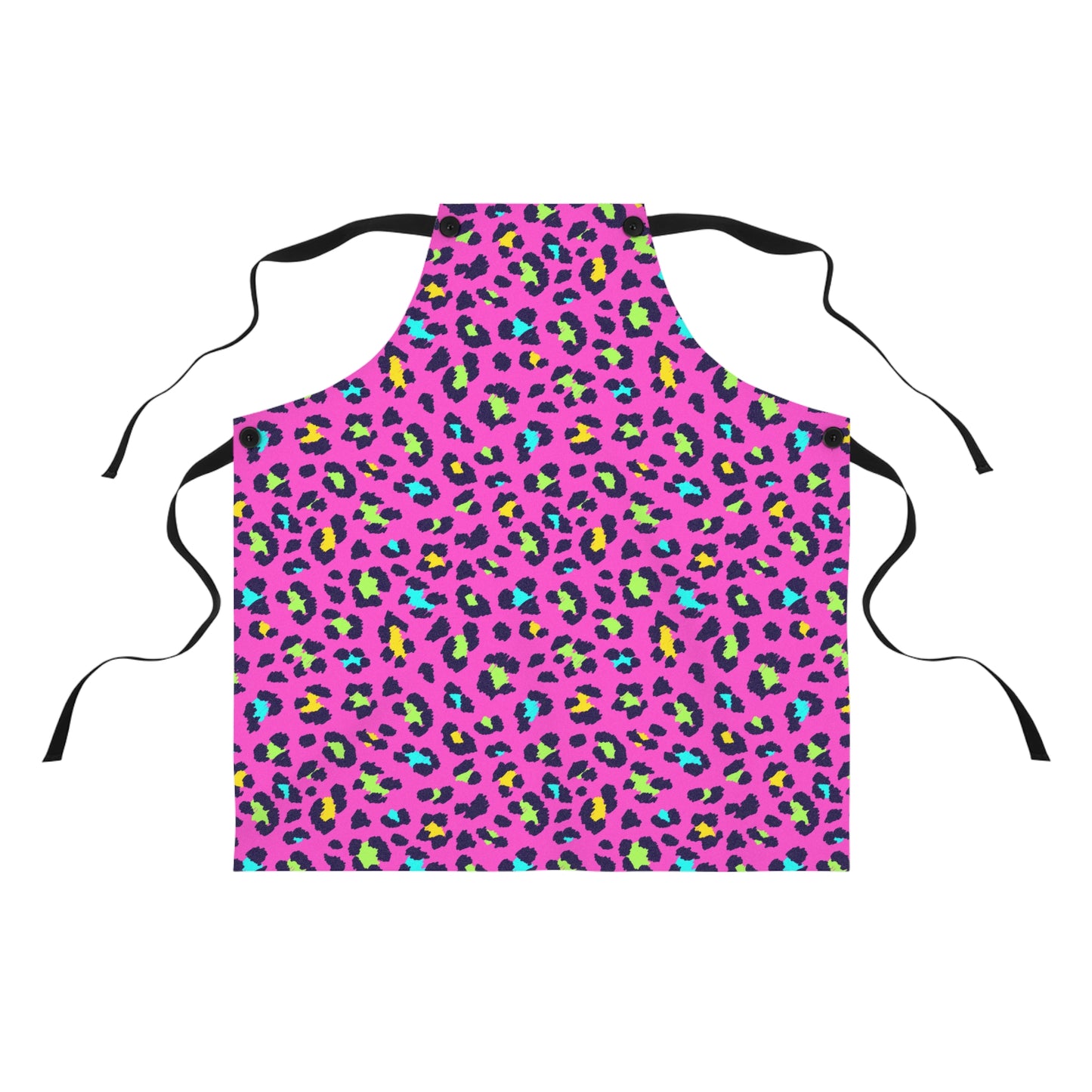 Bright Pink Neon Leopard Print Apron