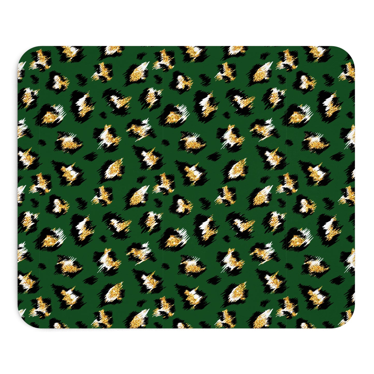Green Leopard Print Mouse Pad — Stylish Desk Mat for Home & Office