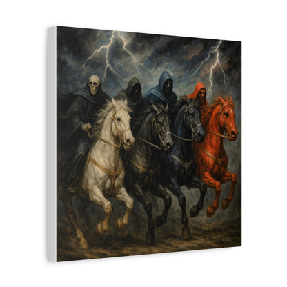 Four Horsemen Canvas Wall Art — Apocalyptic Gothic Mythology Print