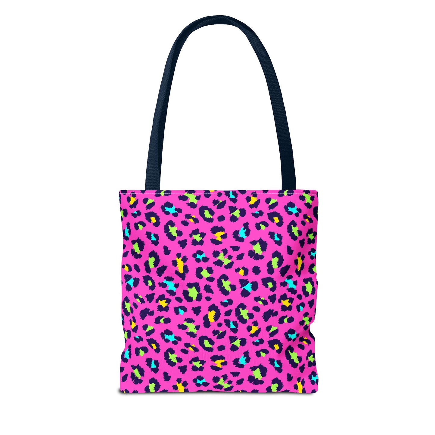 Pink Neon Leopard Print Tote Bag — Bold Animal Print Shopper