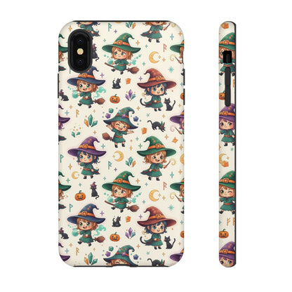 Niedliche iPhone-Handyhülle mit Hexenmuster – Halloween-Kawaii-iPhone-Hülle