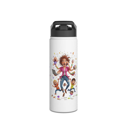Mom Life Stainless Steel Thermic Bottle — Funny Multitasking Mom Design