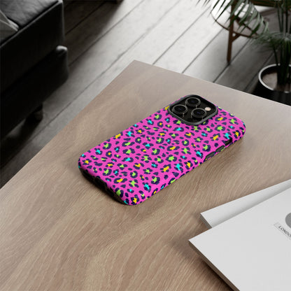 iPhone Pink Neon Leopard Phone Case — Bold Protective iPhone Cover
