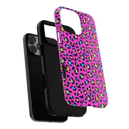 iPhone Pink Neon Leopard Phone Case — Bold Protective iPhone Cover