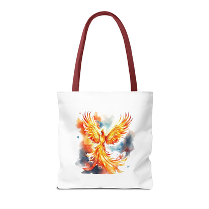 Phoenix Watercolor Tote Bag – Vibrant Rising Bird All-Over Print Tote