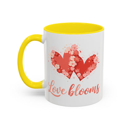 Love Blooms Accent Coffee Mug — Floral Heart 11/15oz