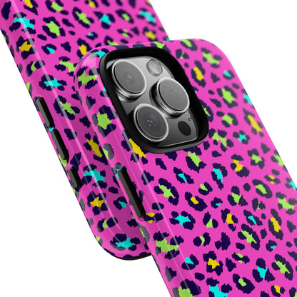 iPhone Pink Neon Leopard Phone Case — Bold Protective iPhone Cover