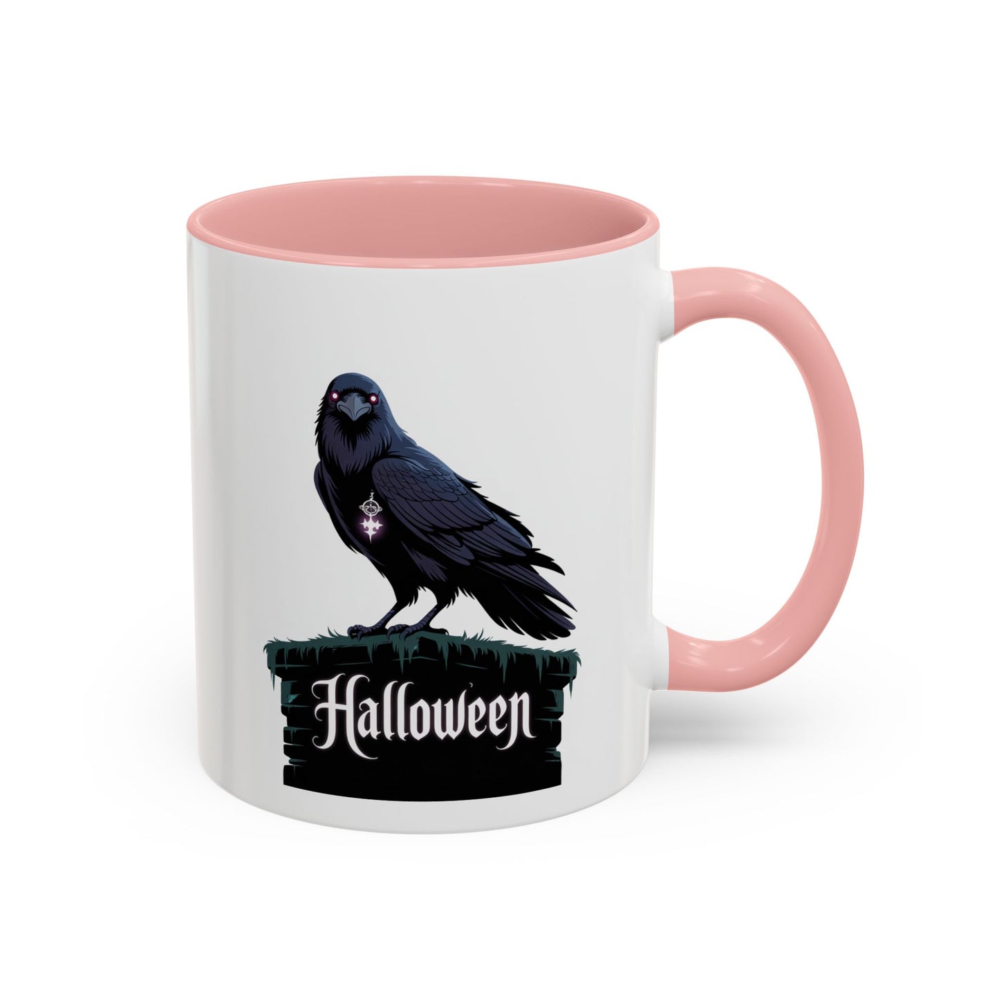 Halloween Raven Coffee Mug, Black Accent Mug, Spooky Drinkware, Unique Gift for Fall, Coffee Lover's Halloween Décor