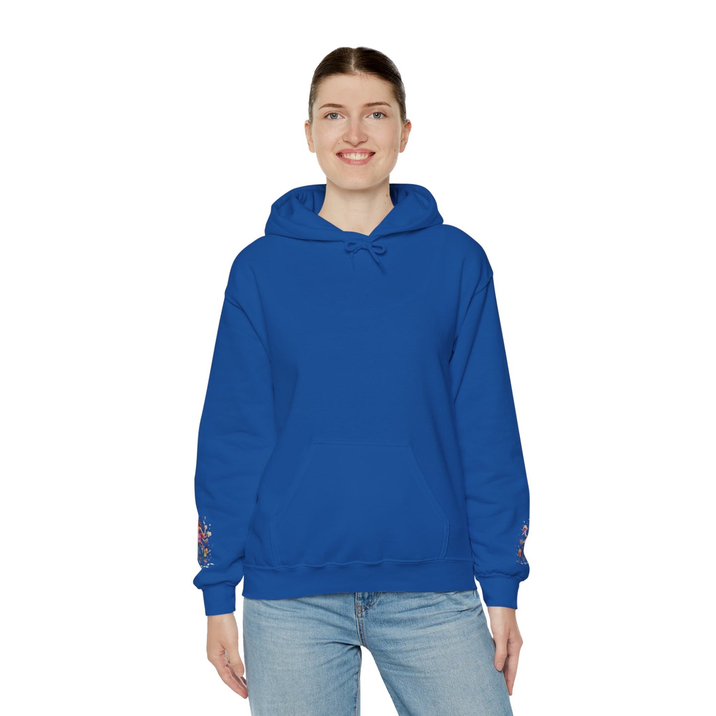 Hoodie – Pullover mit verspielter Illustration von Mutter und Kindern: „Super Mama“