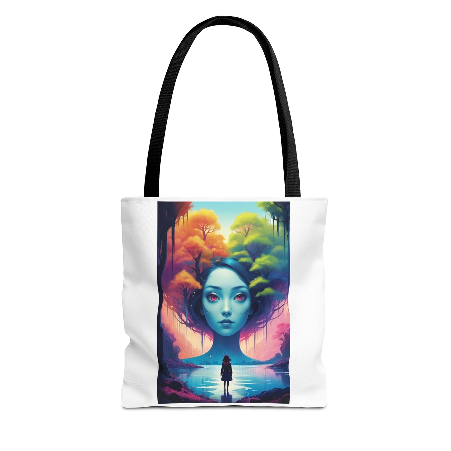 Dreamscape Portrait Tote Bag — Surreal Forest Girl Art