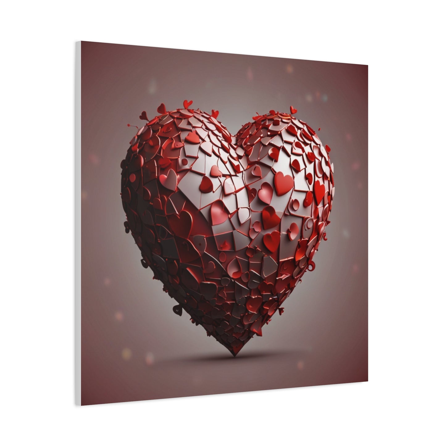 Valentine Heart Mosaic Matte Canvas Wall Art — Stretched 1.25"