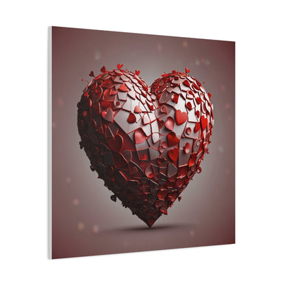 Valentine Heart Mosaic Matte Canvas Wall Art — Stretched 1.25"