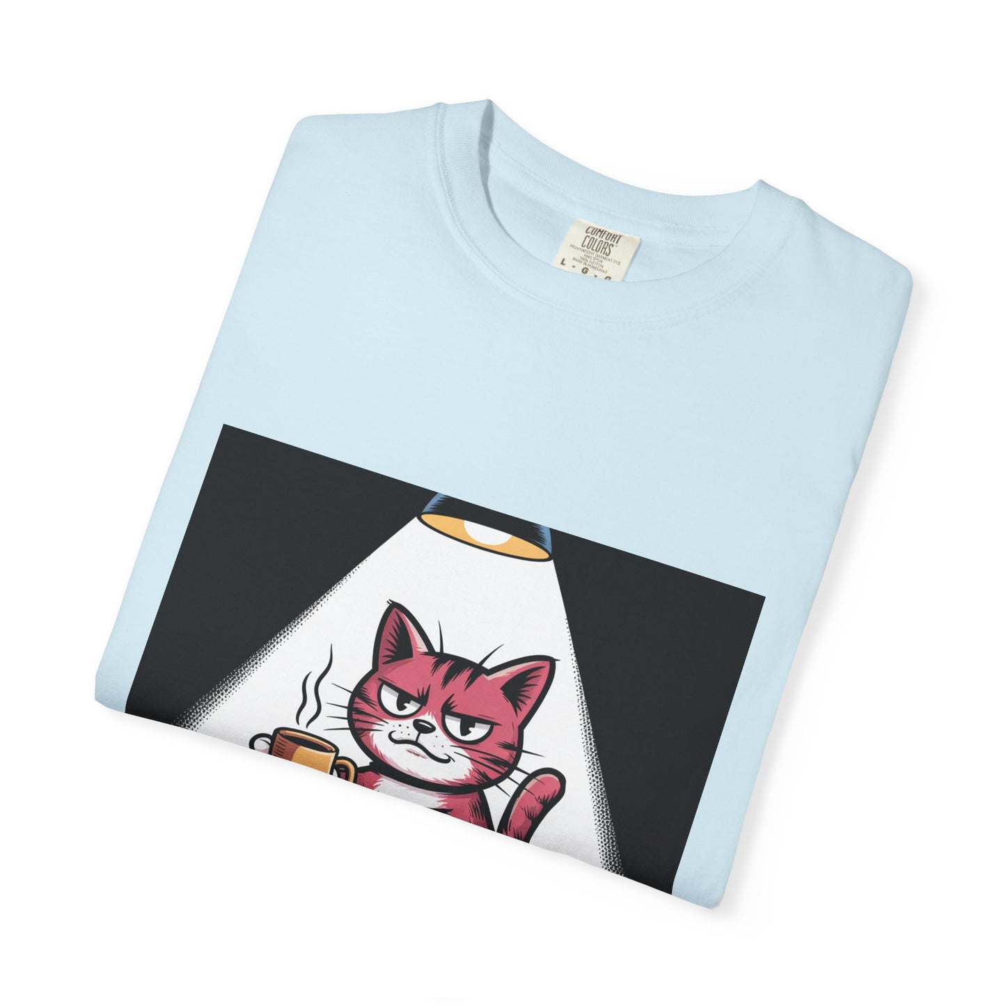 Camiseta divertida de gato y café: "Si valoras tu vida, déjame terminar mi café".