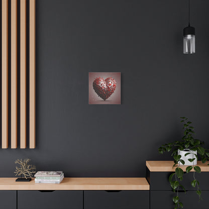 Valentine Heart Mosaic Matte Canvas Wall Art — Stretched 1.25"