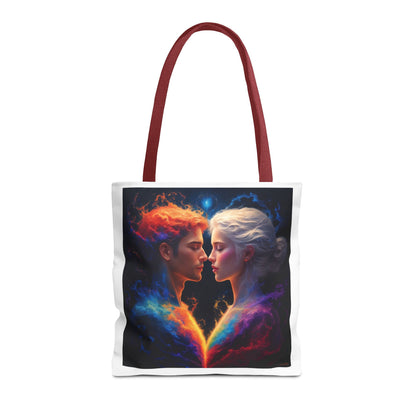 Cosmic Lovers Tote Bag — Fire & Ice Romantic Art AOP