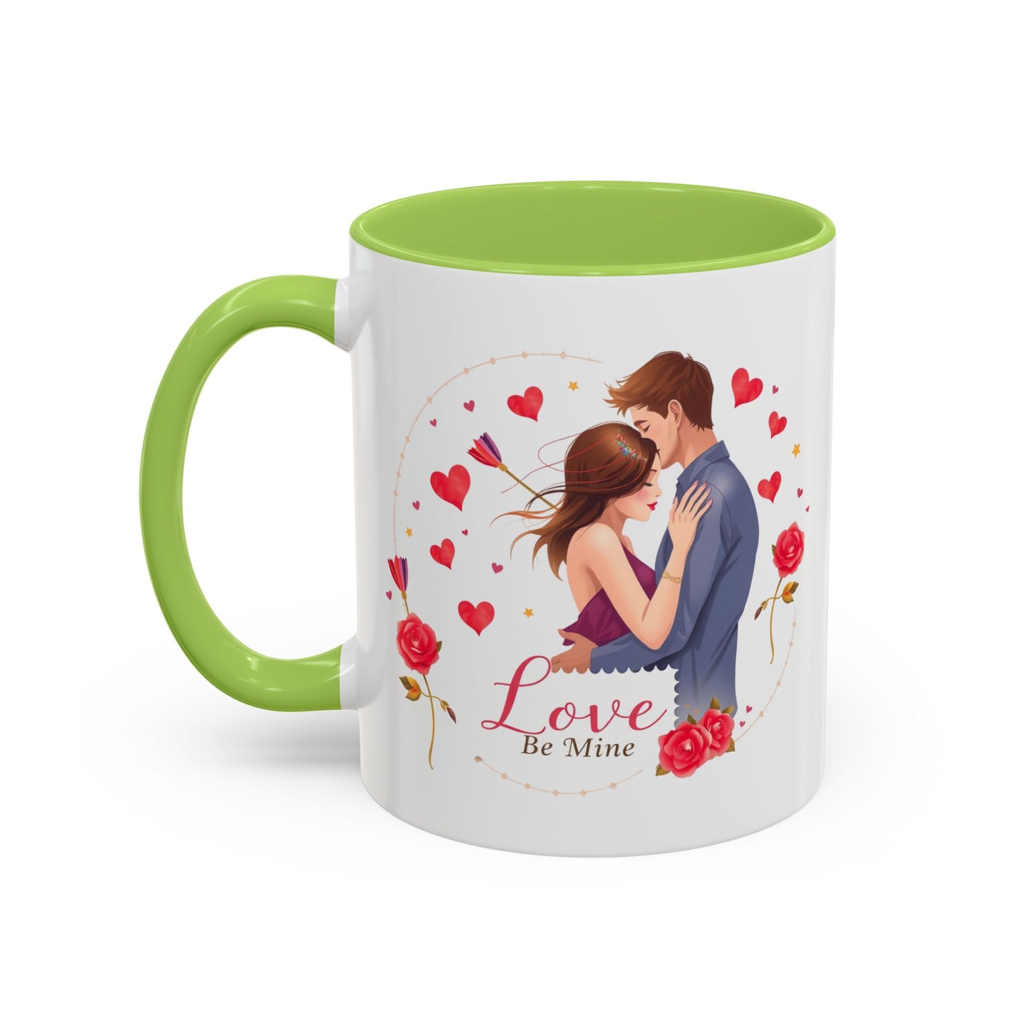 Romantic "Love Be Mine" Accent Coffee Mug — Couples Valentine's Gift