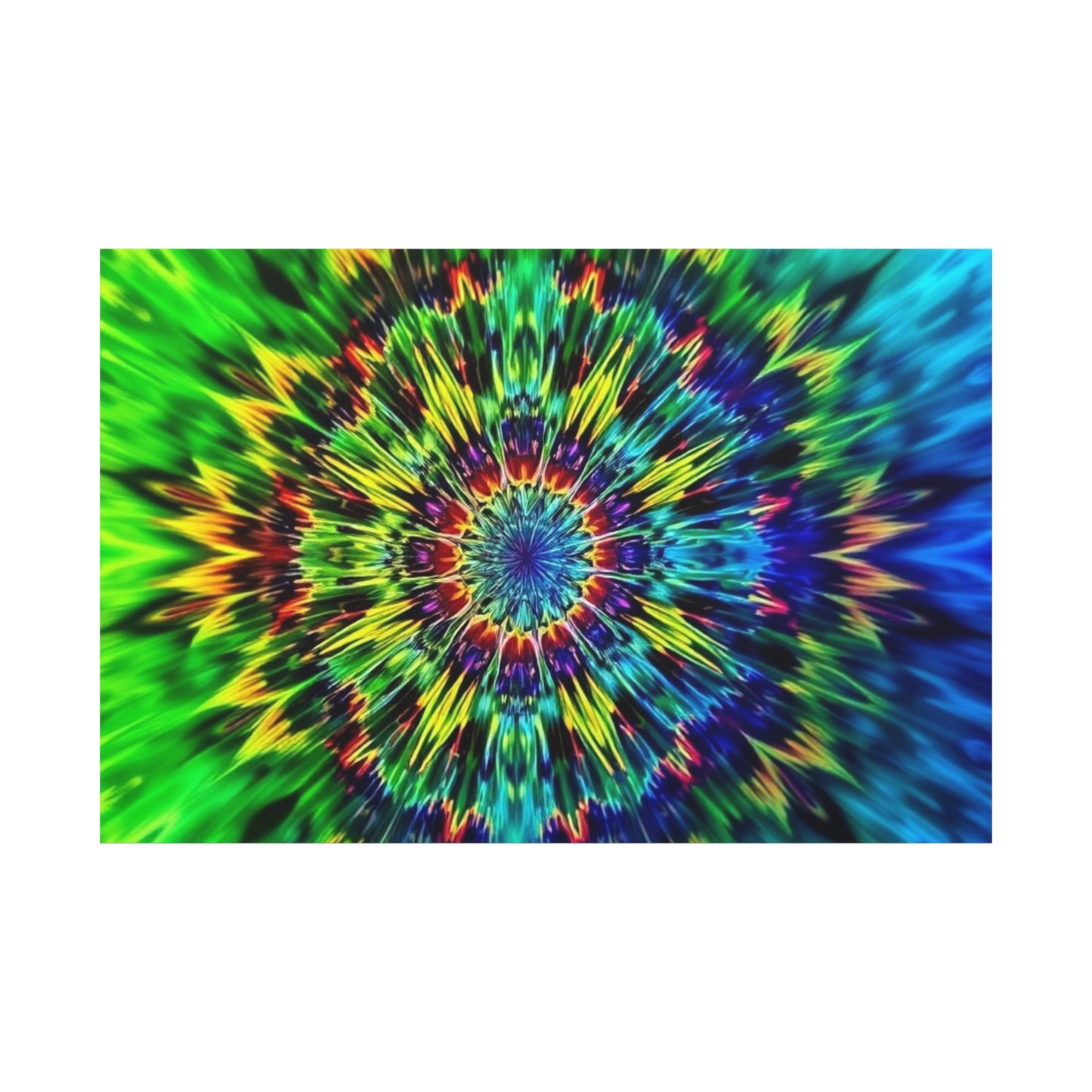 Psychedelic Kaleidoscope Matte Canvas Wall Art — Vibrant Mandala Stretched Canvas