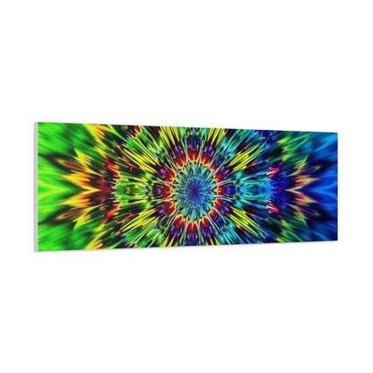 Psychedelic Kaleidoscope Matte Canvas Wall Art — Vibrant Mandala Stretched Canvas