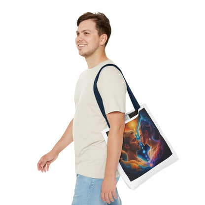 Mystic Soulmates Tote Bag — Celestial Couple Art AOP Tote