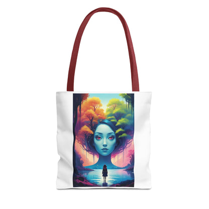 Dreamscape Portrait Tote Bag — Surreal Forest Girl Art