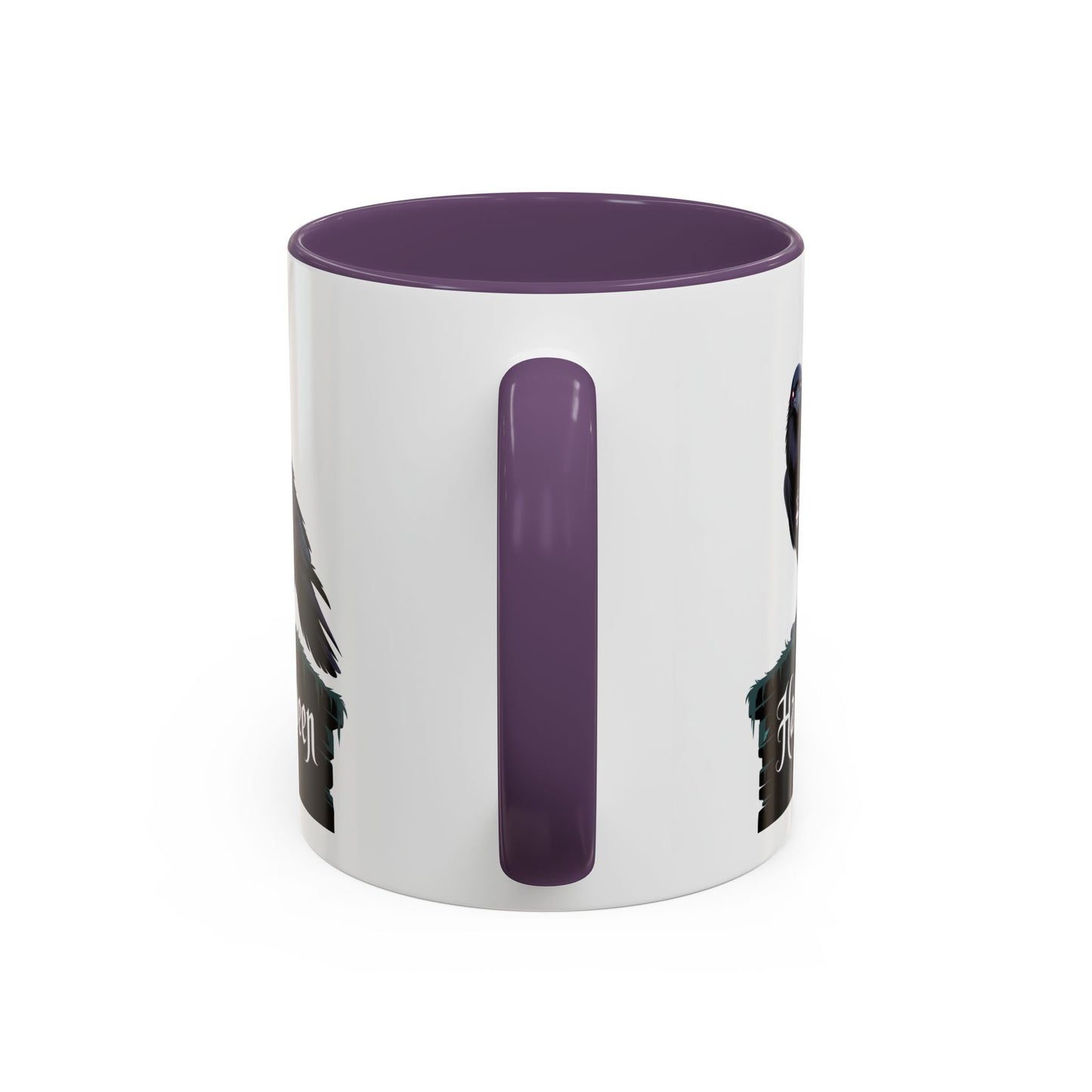 Halloween Raven Coffee Mug, Black Accent Mug, Spooky Drinkware, Unique Gift for Fall, Coffee Lover's Halloween Décor