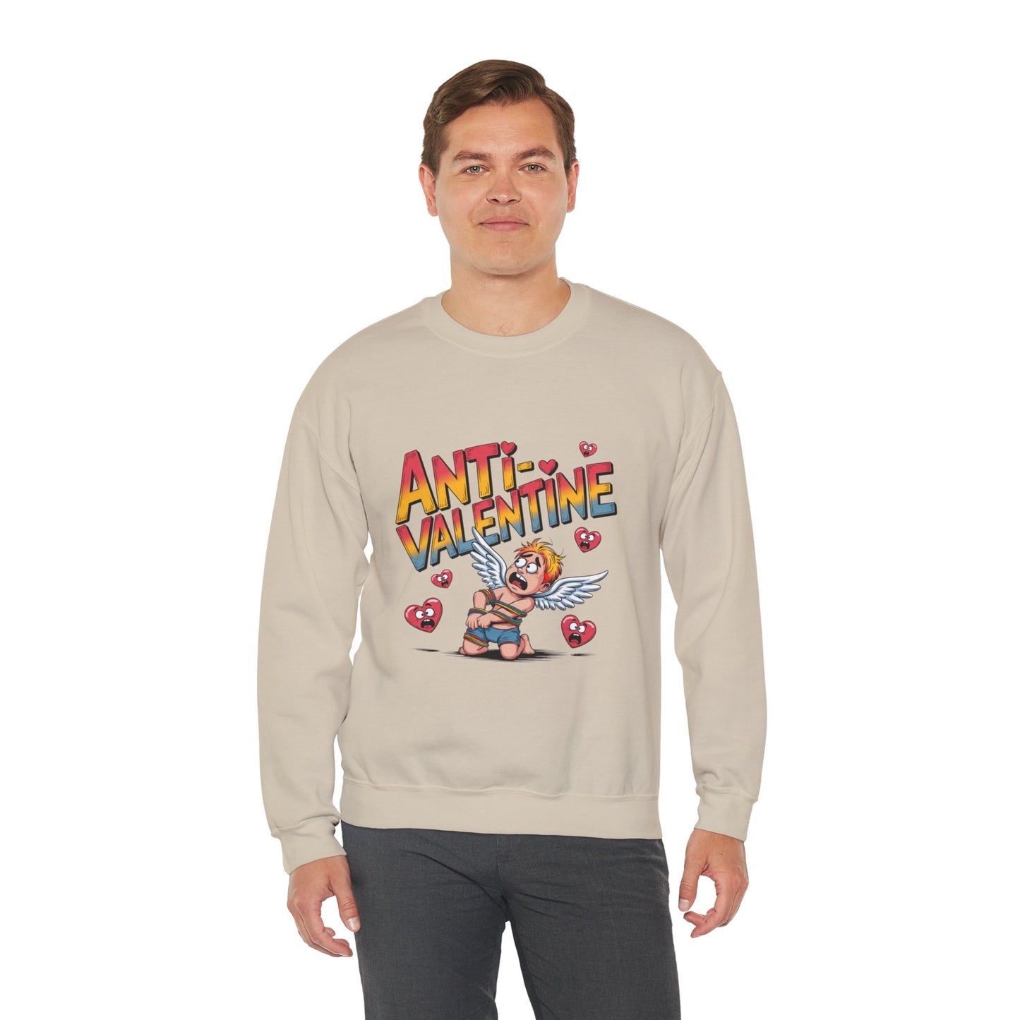 Anti-Valentine Sweatshirt — Funny Cupid Reject Graphic Crewneck
