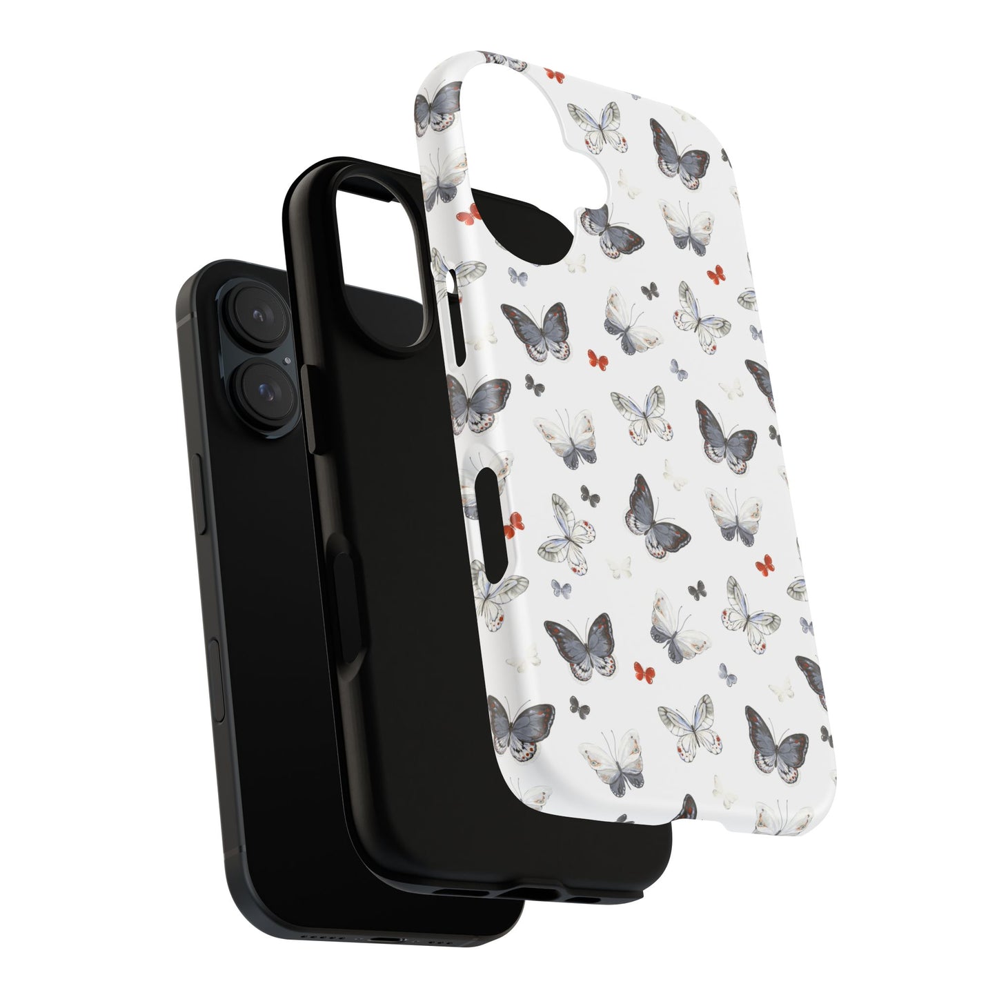 iPhone Butterfly Pattern Tough Phone Case — Protective Floral-Inspired iPhone Case