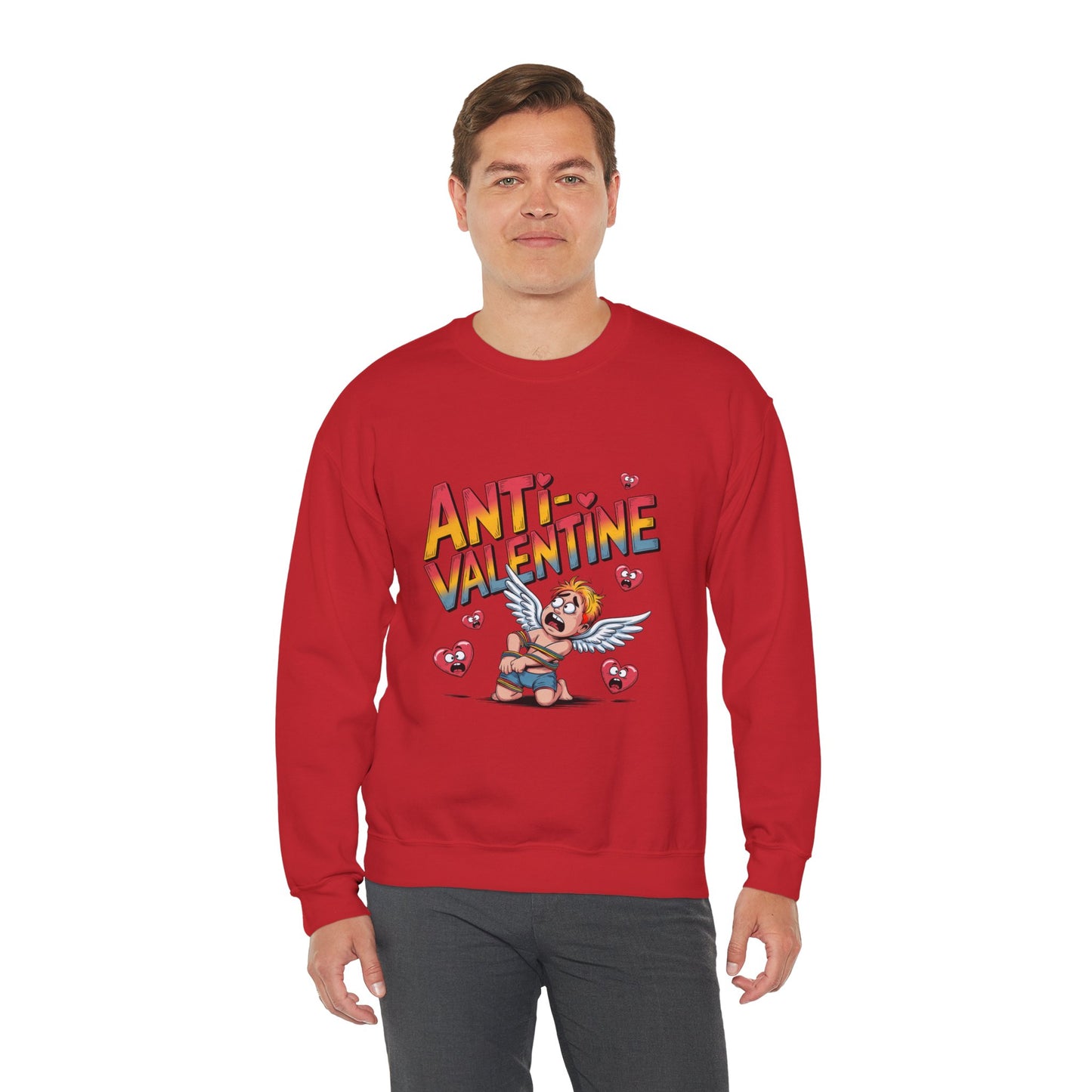 Anti-Valentine Sweatshirt — Funny Cupid Reject Graphic Crewneck