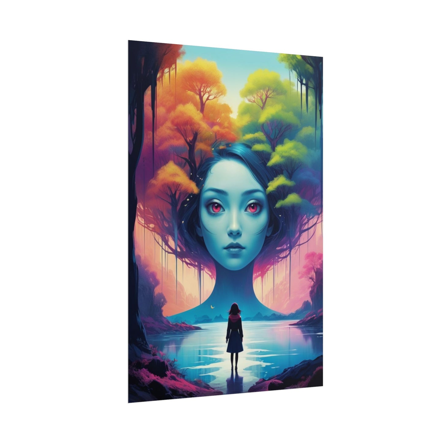 Poster „Surreale Waldgöttin“ – Fantasy-Kunst-Poster (gerollt)