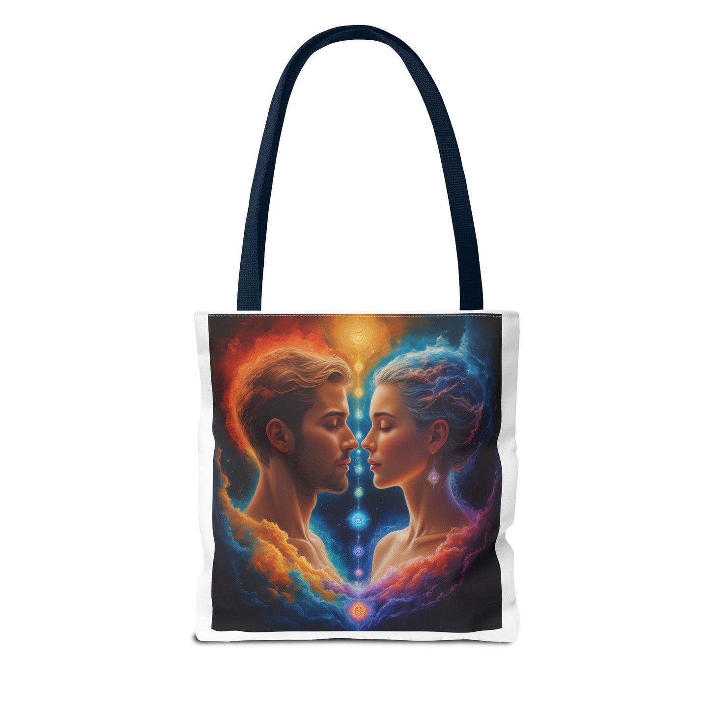 Mystic Soulmates Tote Bag — Celestial Couple Art AOP Tote