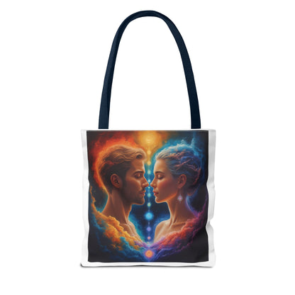 Mystic Soulmates Tote Bag — Celestial Couple Art AOP Tote