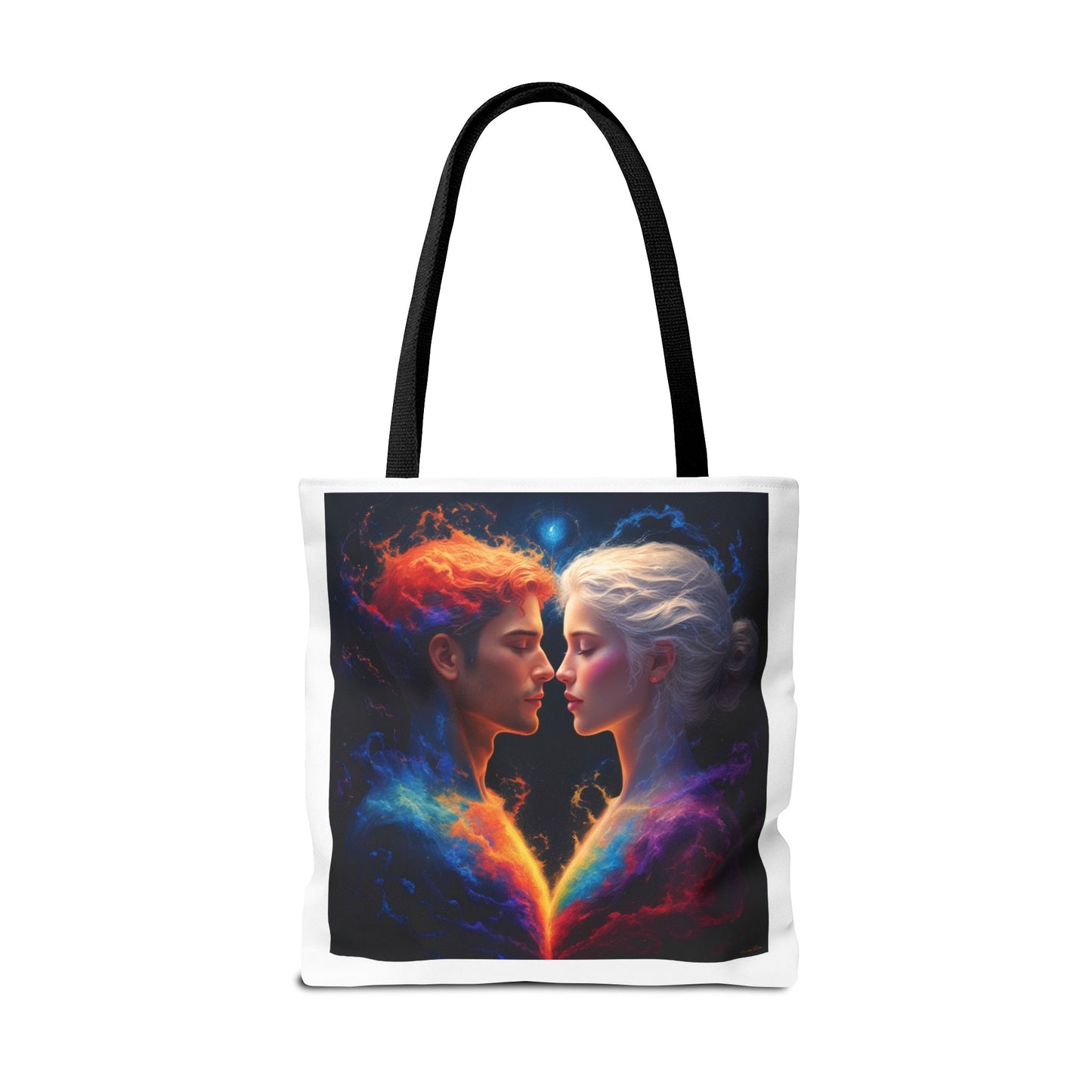 Cosmic Lovers Tote Bag — Fire & Ice Romantic Art AOP