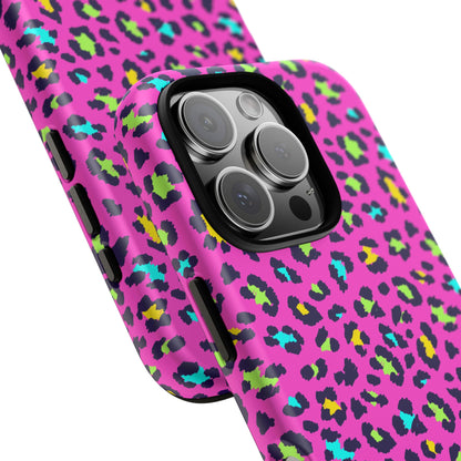 iPhone Pink Neon Leopard Phone Case — Bold Protective iPhone Cover