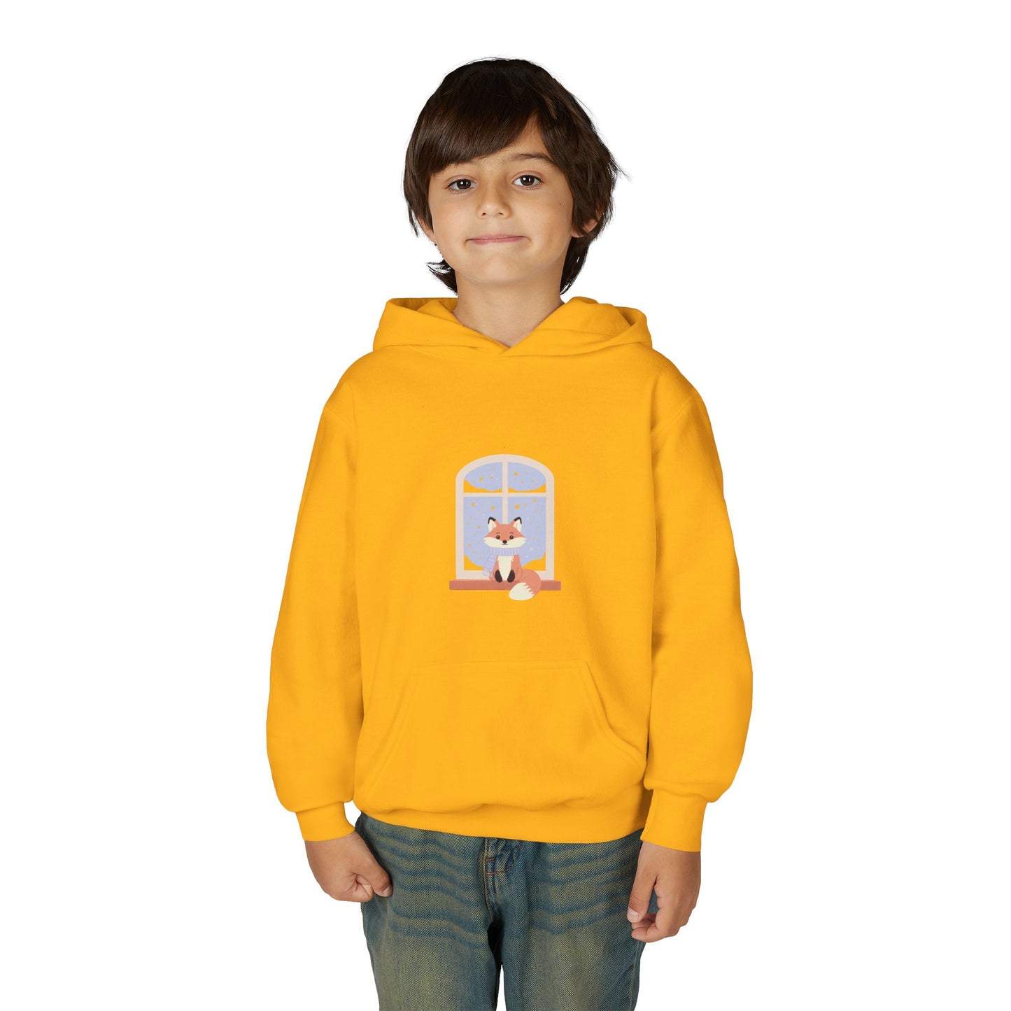 Kids Fox Hoodie - Cozy Winter Window Design