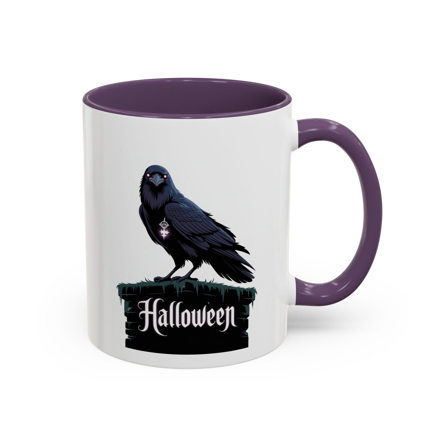 Halloween Raven Coffee Mug, Black Accent Mug, Spooky Drinkware, Unique Gift for Fall, Coffee Lover's Halloween Décor