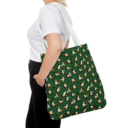 Green Leopard Print Tote Bag – Patterned All-Over-Print Shopper