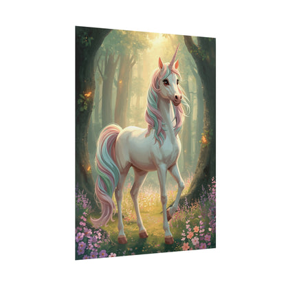 Unicorn Forest Poster — Magical Pastel Unicorn Wall Art