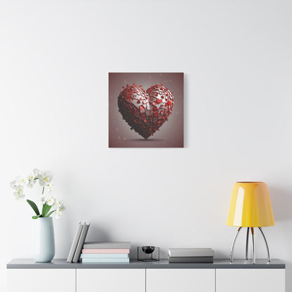 Valentine Heart Mosaic Matte Canvas Wall Art — Stretched 1.25"