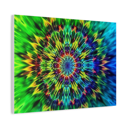Psychedelic Kaleidoscope Matte Canvas Wall Art — Vibrant Mandala Stretched Canvas