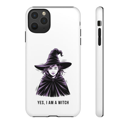 iPhone Yes, I Am a Witch Phone Case — Gothic Witch Illustration Protective Cover